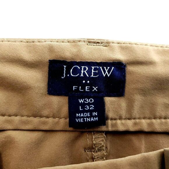 J Crew Flex Lightweight Polyester Brown Flat Front Low Rise Chino Pants 31/31 - Picture 3 of 5